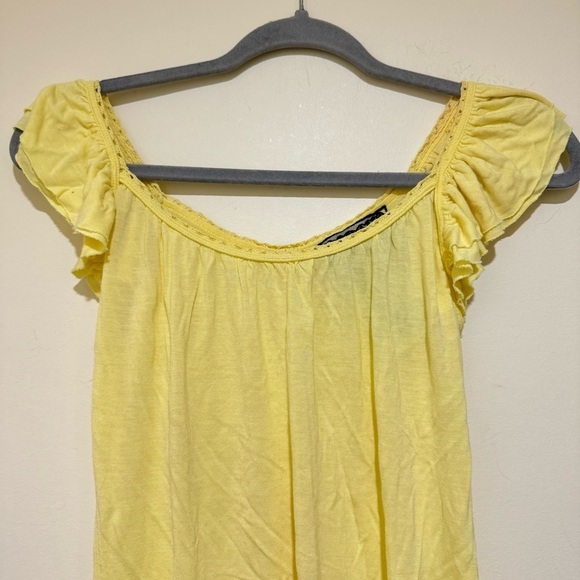 Women’s Y2K Dex Brand Yellow Lettuce Trim Flowy Soft Summer Tank Top Size: L - Picture 2 of 15